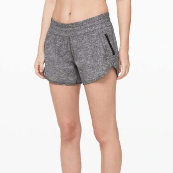 Lululemon Tracker Short V *4" Heather Lux Multi Black size 4 - Picture 1 of 9